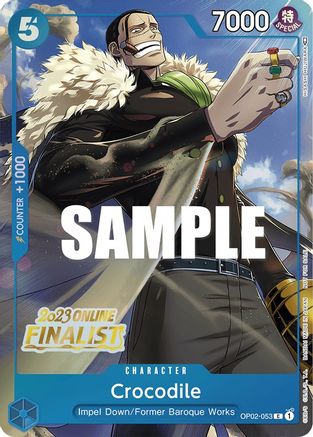 Crocodile (Online Regional 2023) [Finalist] (OP02-053) - [One Piece Promotion Cards] Foil - Trinity Hobby