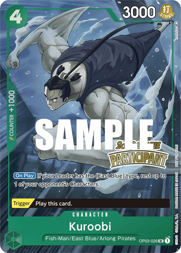 Kuroobi (Online Regional 2023) [Participant] (OP03-026) - [One Piece Promotion Cards] Foil - Trinity Hobby
