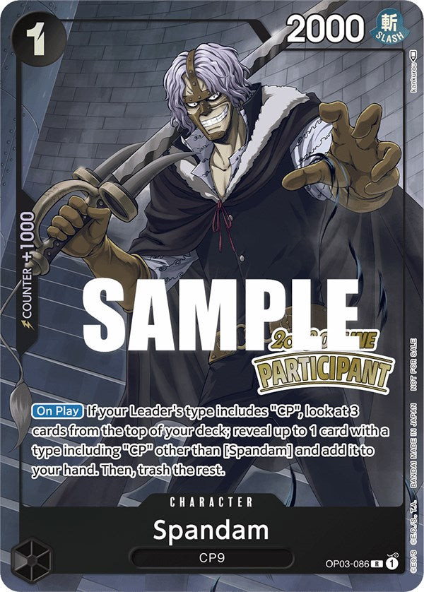 Spandam (Online Regional 2023) [Participant] (OP03-086) - [One Piece Promotion Cards] Foil - Trinity Hobby
