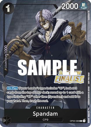 Spandam (Online Regional 2023) [Finalist] (OP03-086) - [One Piece Promotion Cards] Foil - Trinity Hobby