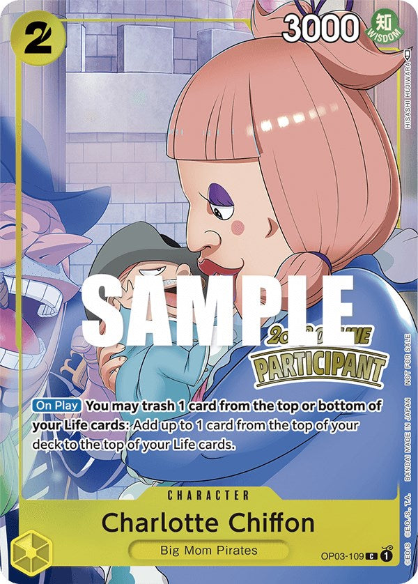 Charlotte Chiffon (Online Regional 2023) [Participant] (OP03-109) - [One Piece Promotion Cards] Foil - Trinity Hobby