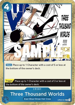 Three Thousand Worlds (Judge Pack Vol. 2) (OP03-057) - [One Piece Promotion Cards] Foil - Trinity Hobby