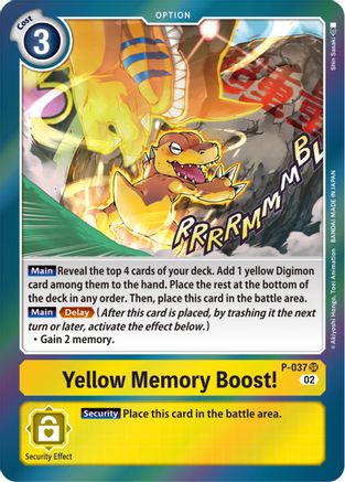 Yellow Memory Boost! [P-037](Resurgence Booster) [Promotional Cards] - Trinity Hobby