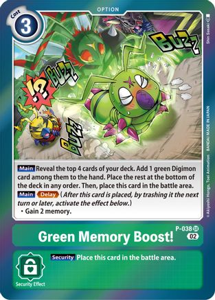 Green Memory Boost! [P-038] (Resurgence Booster) [Promotional Cards] - Trinity Hobby