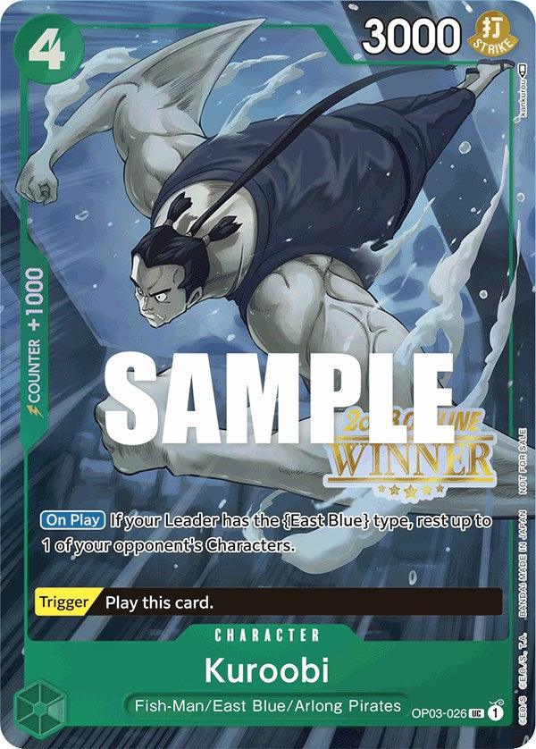 Kuroobi (Offline Regional 2023) [Winner] (OP03-026) - [One Piece Promotion Cards] - Trinity Hobby