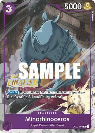 Minorhinoceros (Offline Regional 2023) [Finalist] (OP03-069) - [One Piece Promotion Cards] Foil - Trinity Hobby