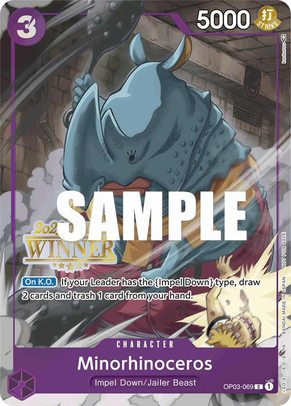 Minorhinoceros (Offline Regional 2023) [Winner] (OP03-069) - [One Piece Promotion Cards] - Trinity Hobby