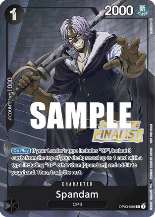 Spandam (Offline Regional 2023) [Finalist] (OP03-086) - [One Piece Promotion Cards] Foil - Trinity Hobby