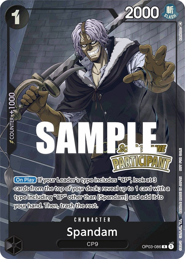 Spandam (Offline Regional 2023) [Participant] (OP03-086) - [One Piece Promotion Cards] Foil - Trinity Hobby