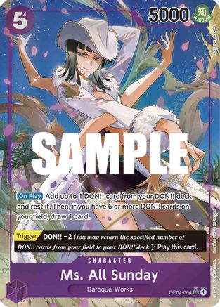 Ms. All Sunday (Alternate Art) (OP04-064) - [Kingdoms of Intrigue] Foil - Trinity Hobby