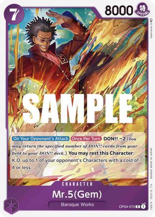 Mr.5 (Gem) (OP04-072) - [Kingdoms of Intrigue] Foil - Trinity Hobby