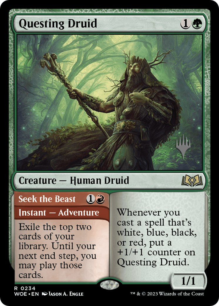 Questing Druid (Promo Pack) [Wilds of Eldraine Promos] - Trinity Hobby