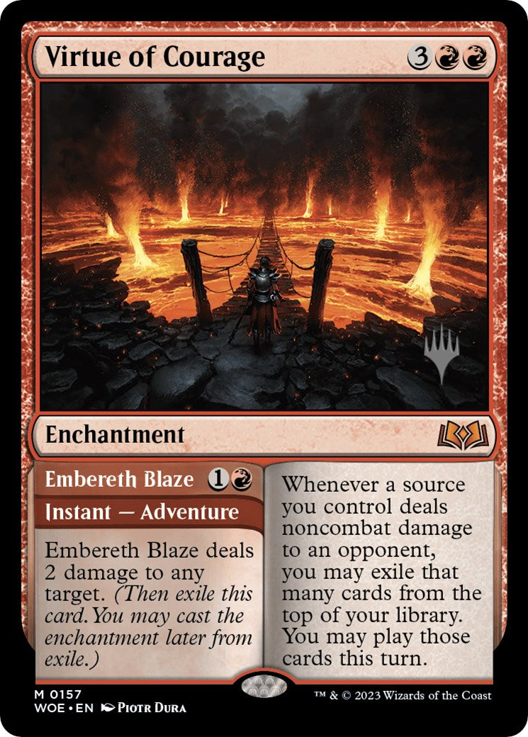 Virtue of Courage //Embereth Blaze (Promo Pack) [Wilds of Eldraine Promos] - Trinity Hobby