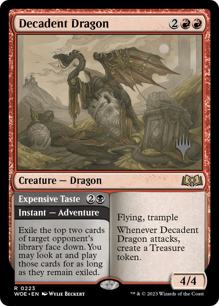 Decadent Dragon // Expensive Taste (Promo Pack) [Wilds of Eldraine Promos] - Trinity Hobby
