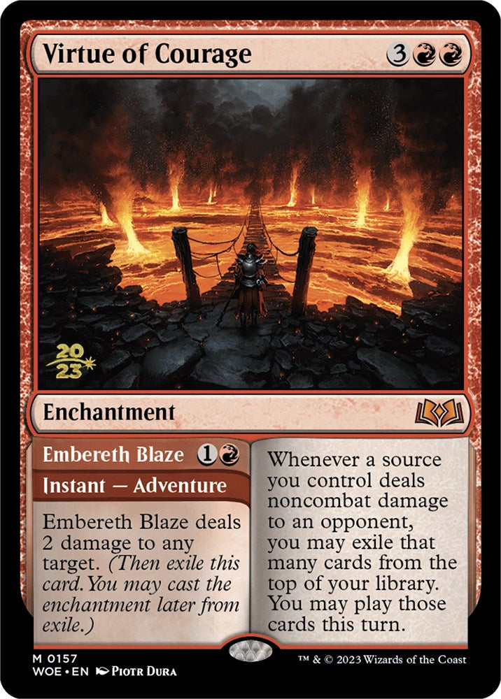 Virtue of Courage //Embereth Blaze (Promo Pack) [Wilds of Eldraine Promos] - Trinity Hobby