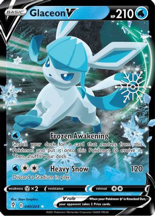 Glaceon V (Holiday Calendar) - (040/203) Holofoil [Miscellaneous Cards & Products]