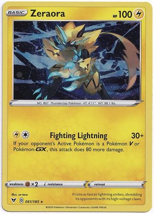 Zeraora (061/185) (Cosmos Holo) [Sword & Shield: Vivid Voltage] - Trinity Hobby