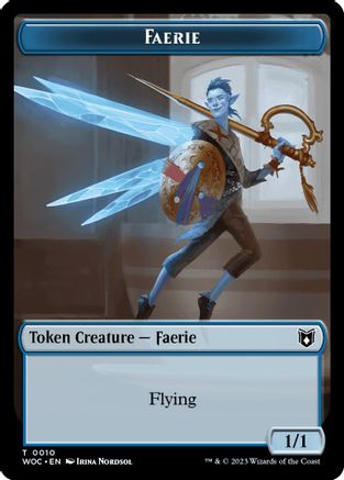 Faerie // Saproling Double-Sided Token  (WOC-10 // 15) - [Commander: Wilds of Eldraine]
