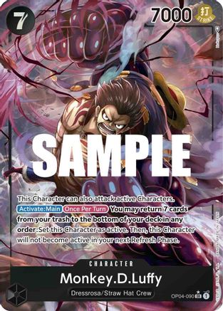Monkey.D.Luffy (090) (Alternate Art) (OP04-090) - [Kingdoms of Intrigue] Foil - Trinity Hobby