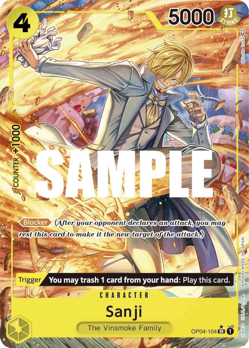Sanji (104) (Alternate Art) (OP04-104) - [Kingdoms of Intrigue] Foil - Trinity Hobby
