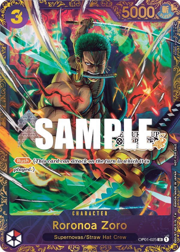 Roronoa Zoro - OP01-025 (Treasure Cup) (OP01-025) - [One Piece Promotion Cards] Foil - Trinity Hobby