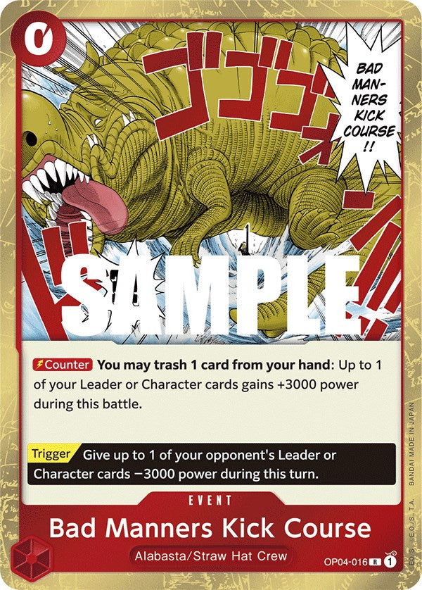 Bad Manners Kick Course (OP04-016) - [Kingdoms of Intrigue] Foil - Trinity Hobby