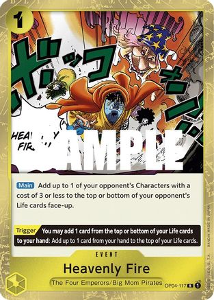 Heavenly Fire (OP04-117) - [Kingdoms of Intrigue] Foil - Trinity Hobby