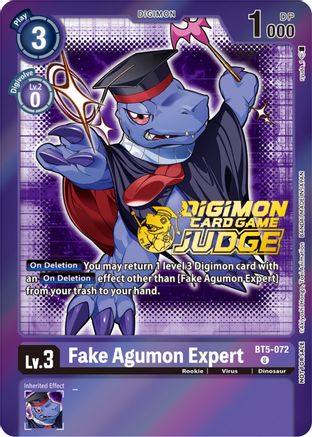 Fake Agumon Expert [BT5-072] (Judge Pack 4) [Battle of Omni Promos] - Trinity Hobby