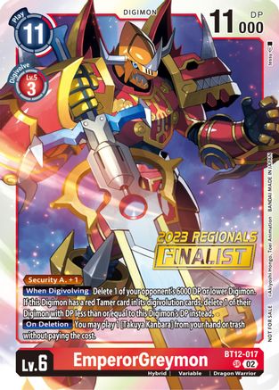 EmperorGreymon [BT12-017] (2023 Regionals Finalist) [Across Time] - Trinity Hobby