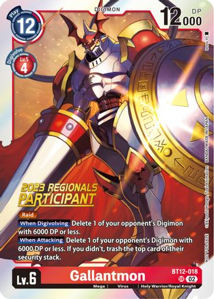 Gallantmon [BT12-018] (2023 Regionals Participant) [Across Time] - Trinity Hobby