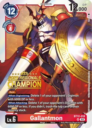 Gallantmon [BT12-018] (2023 Regionals Champion) [Across Time] - Trinity Hobby