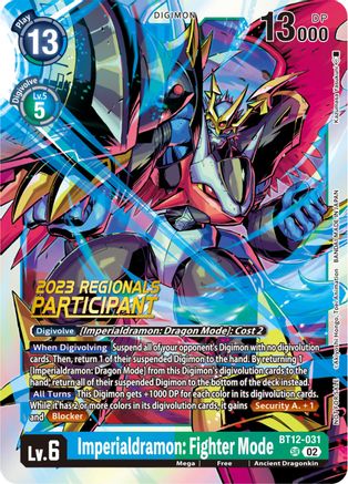 Imperialdramon: Fighter Mode [BT12-031] (2023 Regionals Participant) [Across Time] - Trinity Hobby