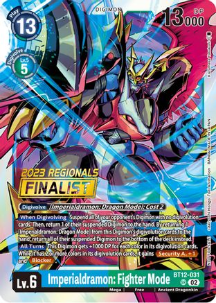 Imperialdramon: Fighter Mode [BT12-031] (2023 Regionals Finalist) [Across Time] - Trinity Hobby