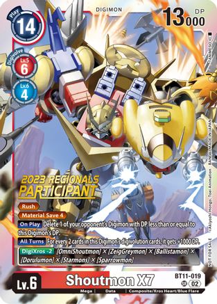 Shoutmon X7 [BT11-019] (2023 Regionals Participant) [Dimensional Phase] - Trinity Hobby