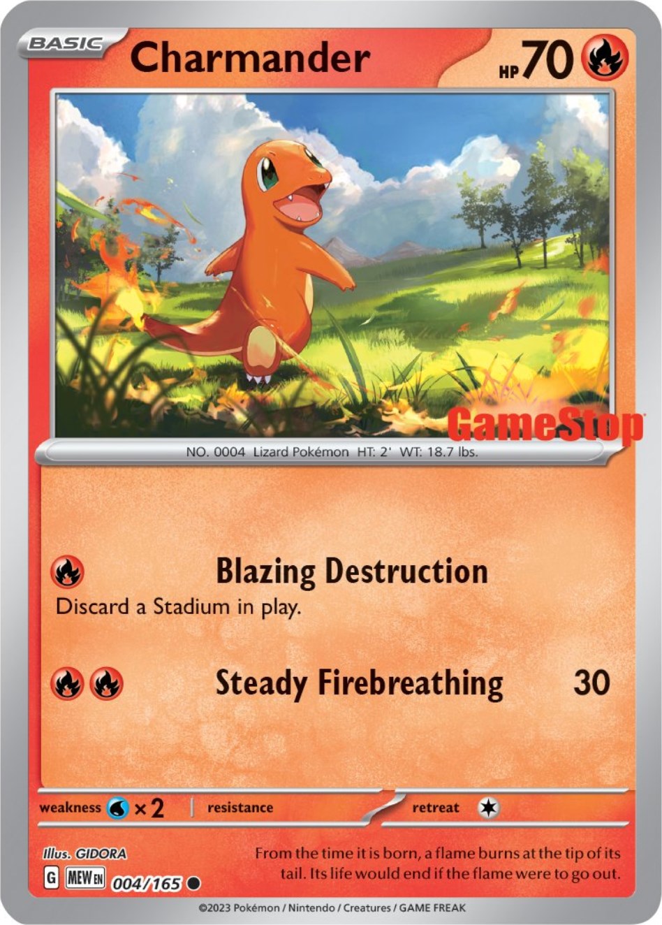 Charmander (004/165) (GameStop Exclusive) [Scarlet & Violet 151] - Trinity Hobby