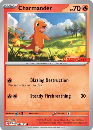 Charmander (GameStop Exclusive) - (004/165) Reverse Holofoil [Miscellaneous Cards & Products]