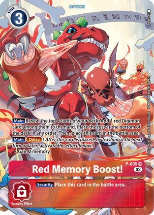 Red Memory Boost! [P-035] (Digimon Adventure Box 2) [Promotional Cards] - Trinity Hobby