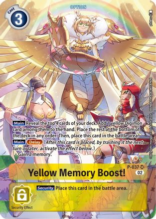 Yellow Memory Boost! [P-037] (Digimon Adventure Box 2) [Promotional Cards] - Trinity Hobby