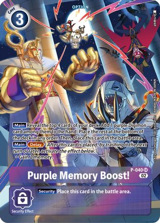 Purple Memory Boost! [P-040] (Digimon Adventure Box 2) [Promotional Cards] - Trinity Hobby