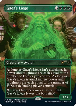 Gaea's Liege (Borderless) (WPN-005) - [WPN & Gateway Promos] Foil