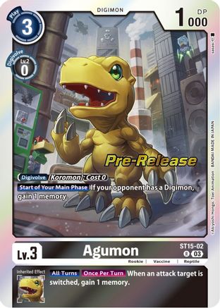Agumon [ST15-02] [Starter Deck: Dragon of Courage Pre-Release Cards] - Trinity Hobby