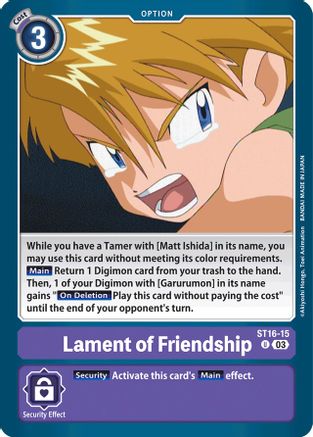 Lament of Friendship [ST16-15] [Starter Deck: Wolf of Friendship] - Trinity Hobby