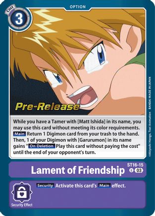 Lament of Friendship [ST16-15] [Starter Deck: Wolf of Friendship Pre-Release Cards] - Trinity Hobby
