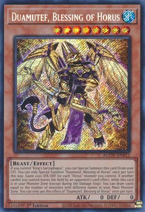 Duamutef, Blessing of Horus [AGOV-EN012] Secret Rare - Trinity Hobby