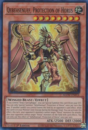 Qebehsenuef, Protection of Horus [AGOV-EN014] Super Rare - Trinity Hobby
