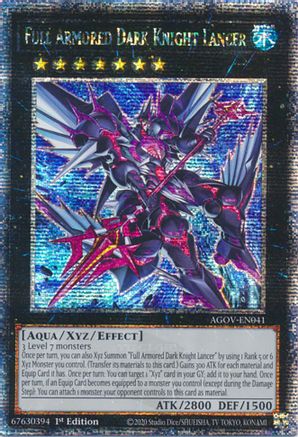 Full Armored Dark Knight Lancer (Quarter Century Secret Rare) [AGOV-EN041] Quarter Century Secret Rare - Trinity Hobby