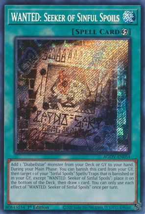 WANTED: Seeker of Sinful Spoils [AGOV-EN054] Secret Rare - Trinity Hobby