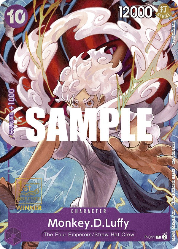 Monkey.D.Luffy (041) (1st Anniversary Tournament) (P-041) - [One Piece Promotion Cards] Foil - Trinity Hobby