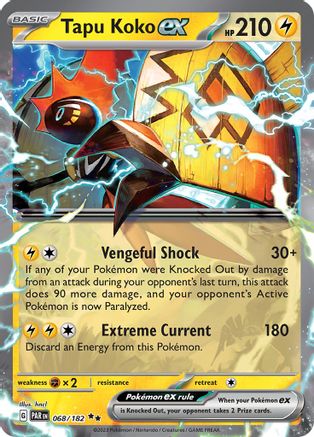 Tapu Koko ex (068/182) [Scarlet & Violet: Paradox Rift] - Trinity Hobby