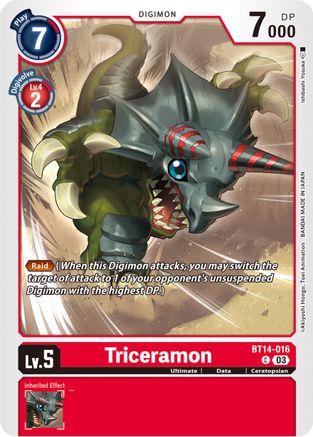 Triceramon [BT14-016] [Blast Ace] - Trinity Hobby